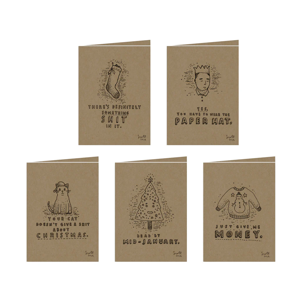 5 Christmas Cards Pack