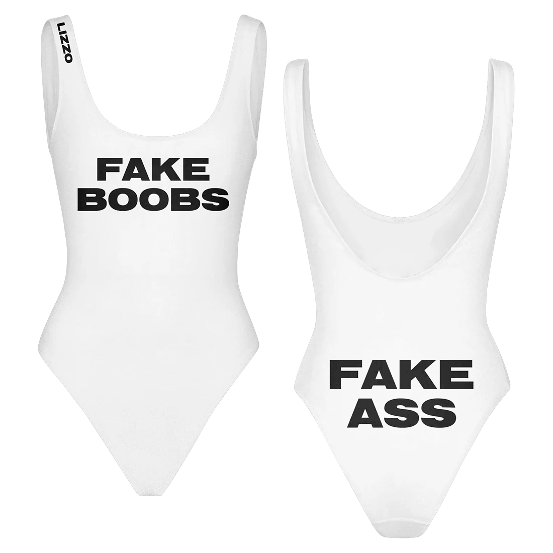 Fake Boobs/Ass White Swimsuit