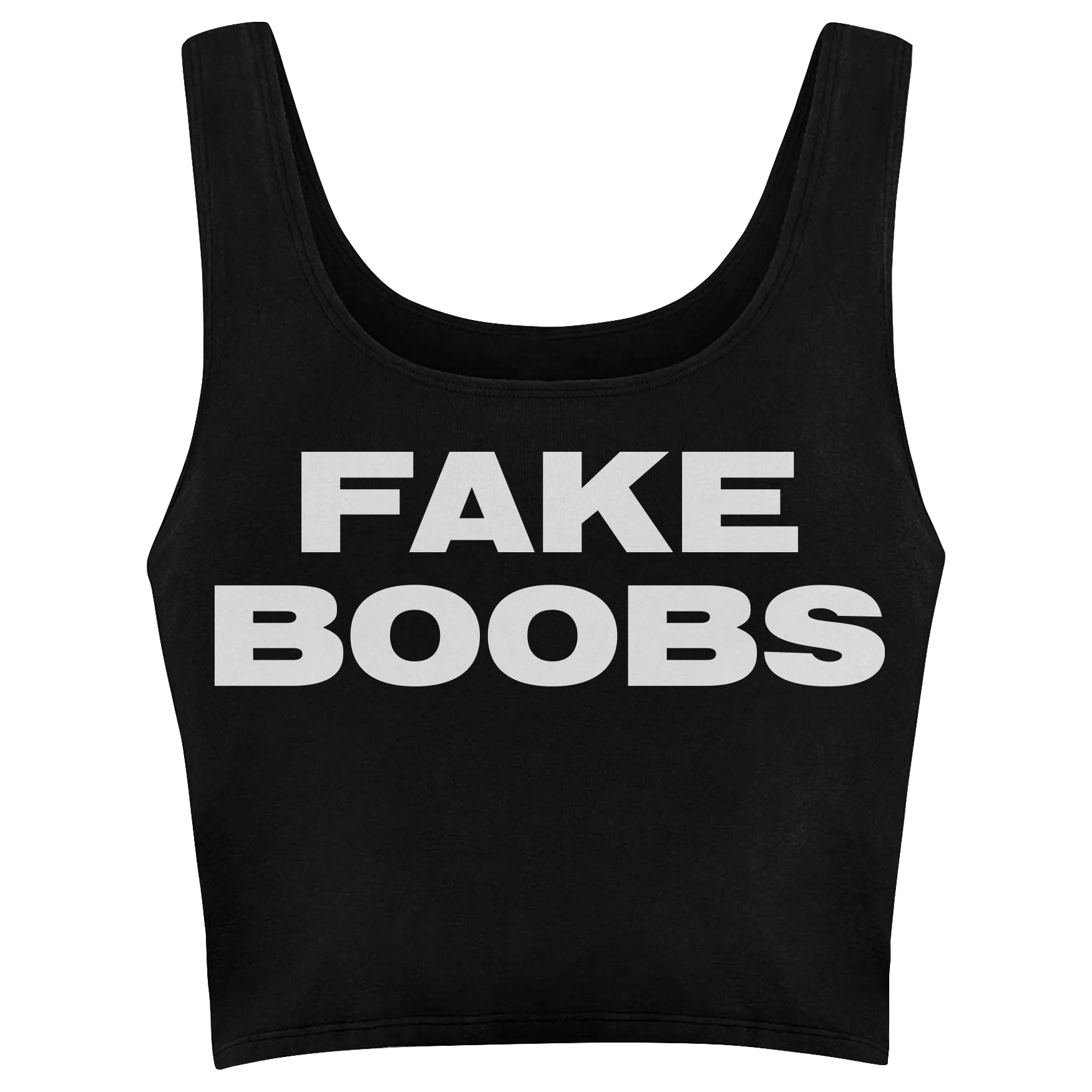 Fake Boobs Black Crop Top