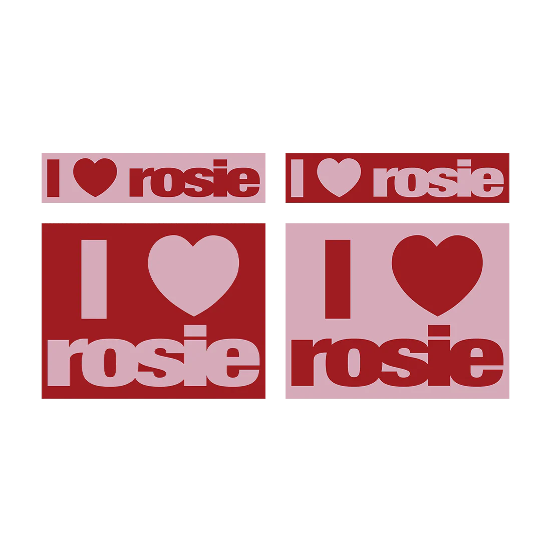 ‘i heart rosie’ box logo sticker set