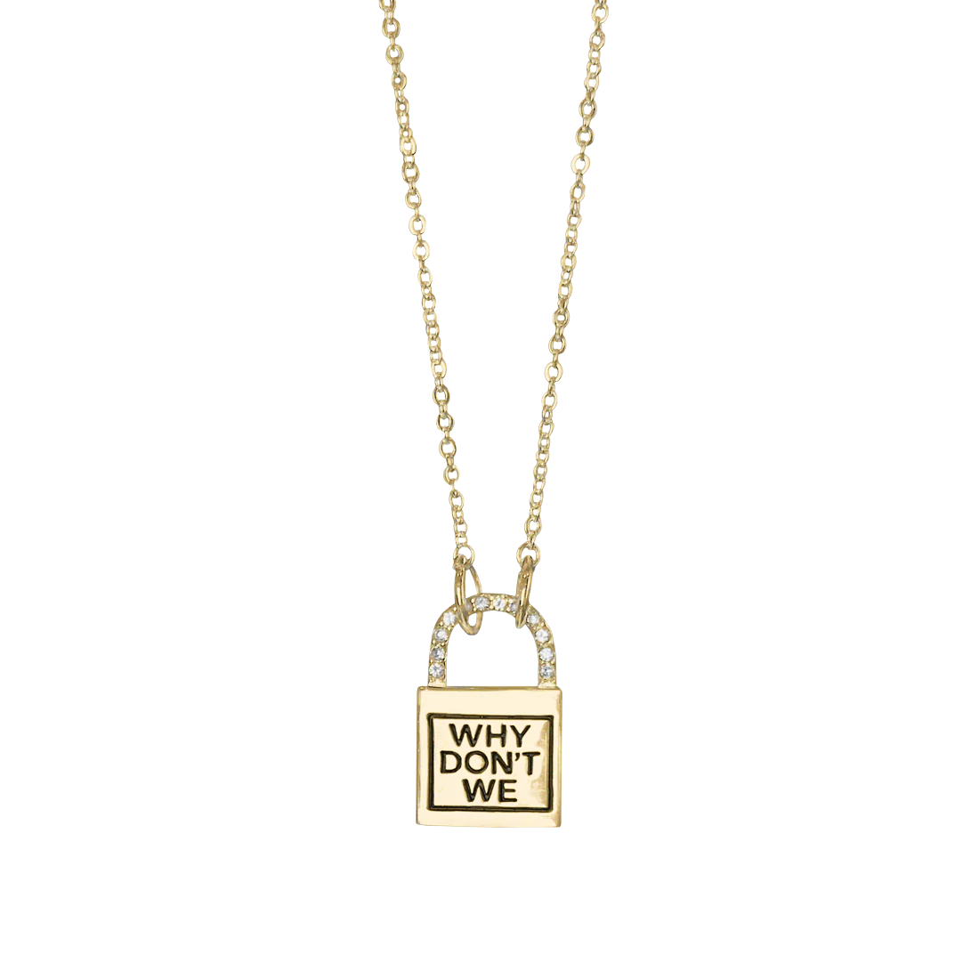 Initial Lock Gold Necklace Gold