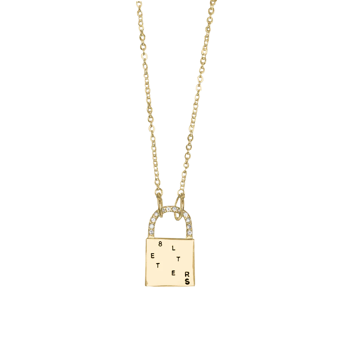 Initial Lock Gold Necklace Gold - Image 2