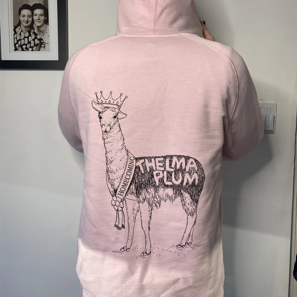 Pretty in Pink Homecoming Llama hoodie - Image 4