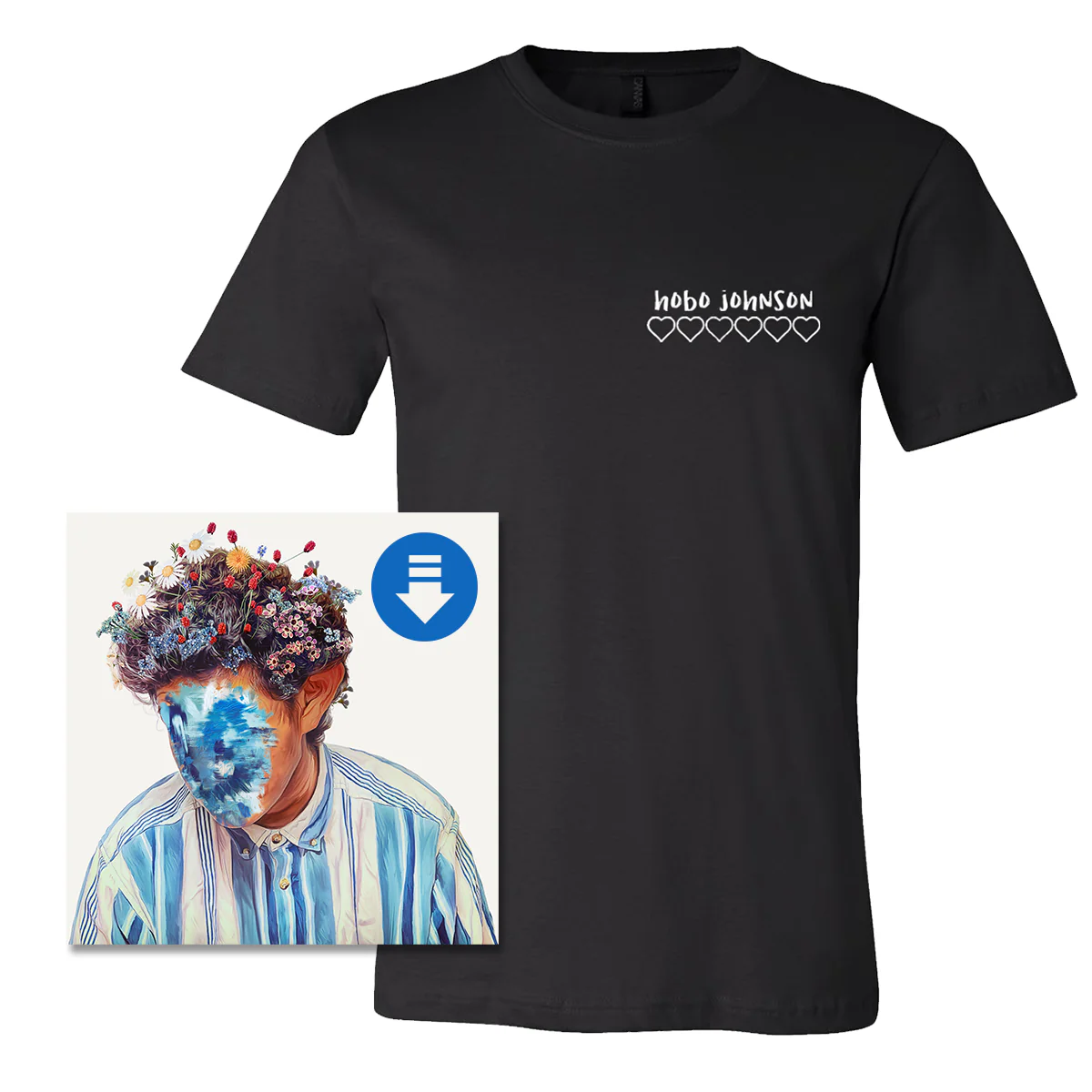 The Fall of Hobo Johnson Download + 6 Hearts Logo T-Shirt Bundle