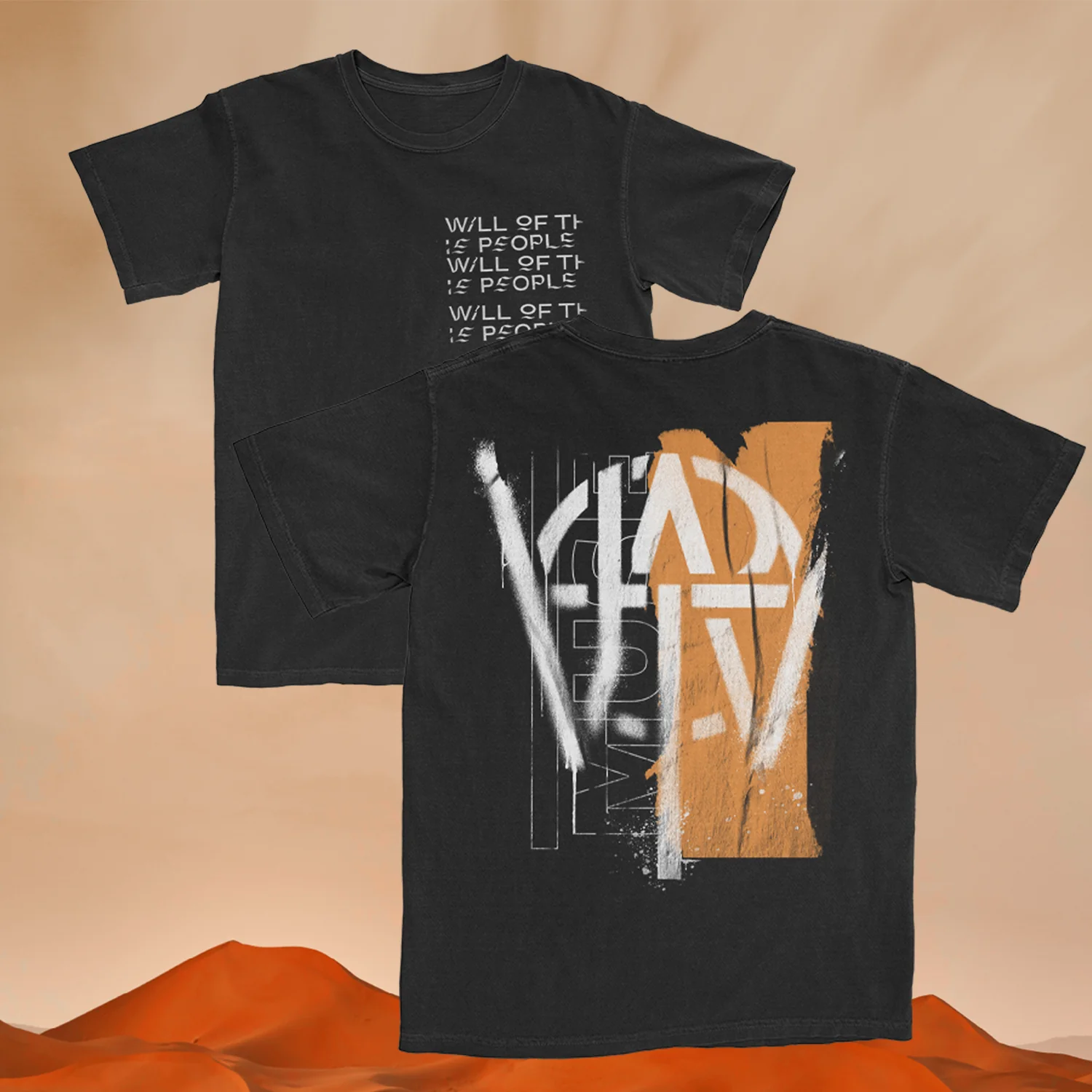 Will of the People Orange Stencil T-Shirt - Image 3